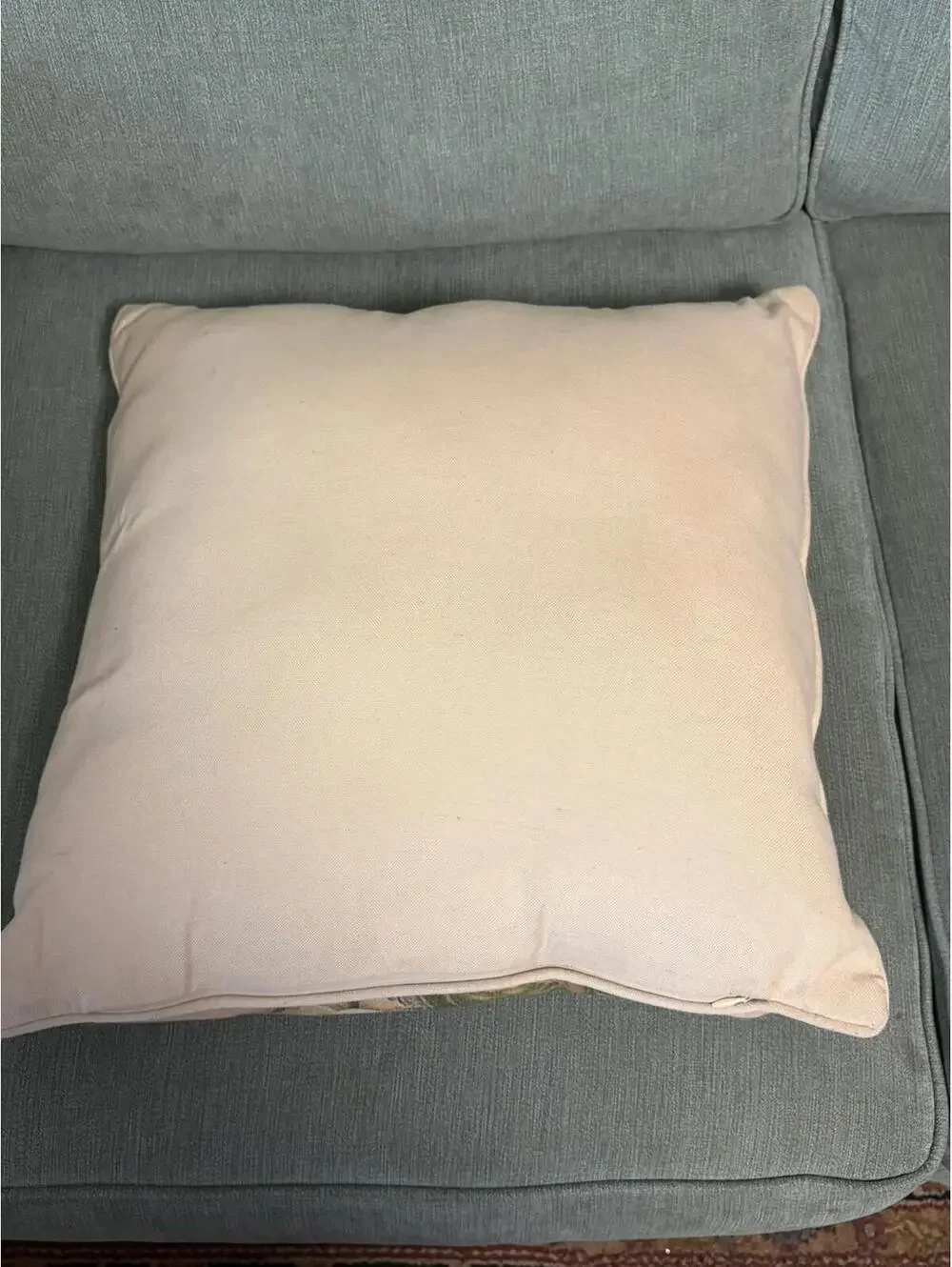 VTG French Country Magnolia Throw Pillows 17” Filled Zippered Piping Poly/Cott